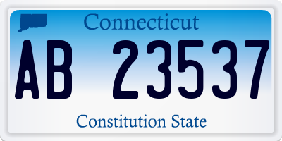 CT license plate AB23537