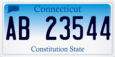 CT license plate AB23544