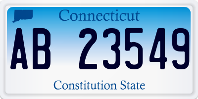 CT license plate AB23549