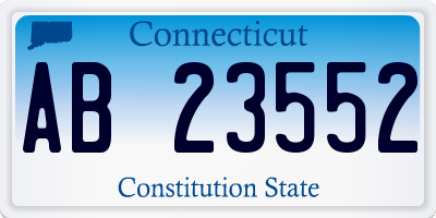 CT license plate AB23552