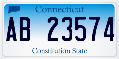 CT license plate AB23574