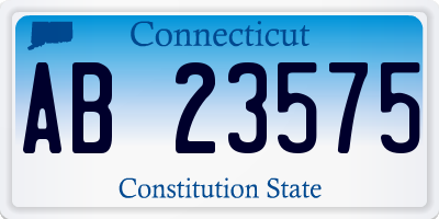 CT license plate AB23575