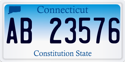 CT license plate AB23576