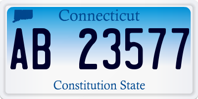 CT license plate AB23577