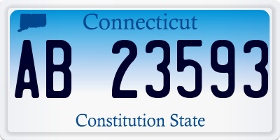 CT license plate AB23593