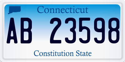 CT license plate AB23598