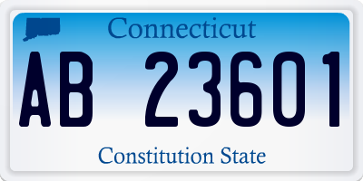 CT license plate AB23601