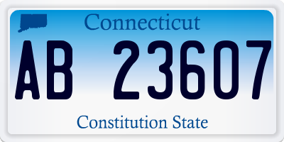 CT license plate AB23607