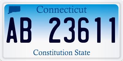 CT license plate AB23611