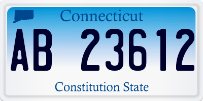 CT license plate AB23612