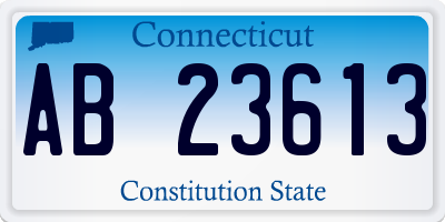 CT license plate AB23613