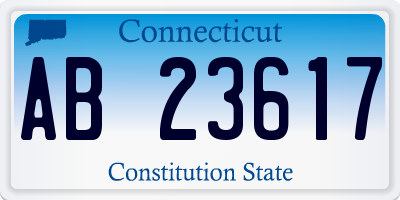CT license plate AB23617
