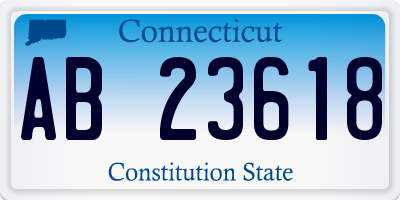 CT license plate AB23618