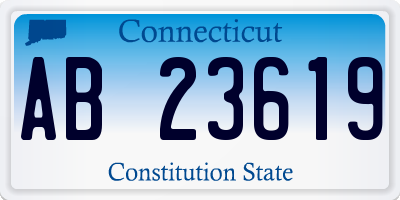 CT license plate AB23619