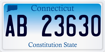CT license plate AB23630