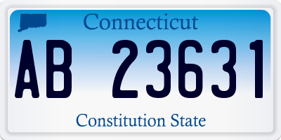 CT license plate AB23631
