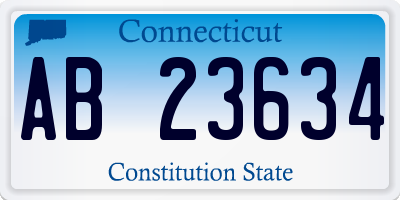 CT license plate AB23634