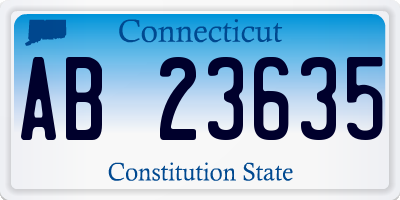 CT license plate AB23635