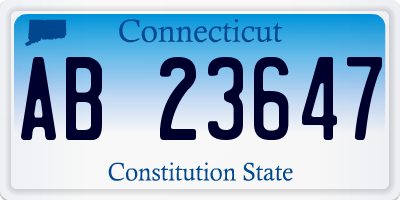 CT license plate AB23647