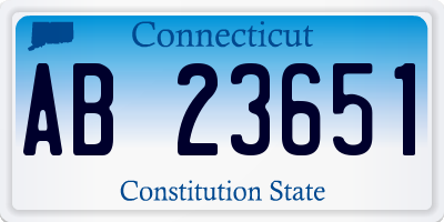 CT license plate AB23651