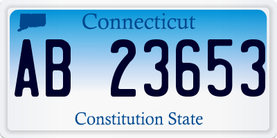 CT license plate AB23653