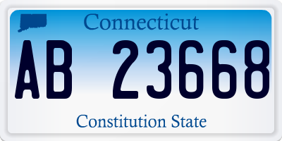 CT license plate AB23668