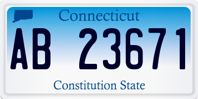 CT license plate AB23671