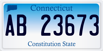 CT license plate AB23673