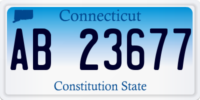 CT license plate AB23677