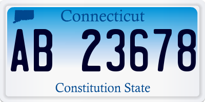 CT license plate AB23678