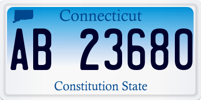 CT license plate AB23680