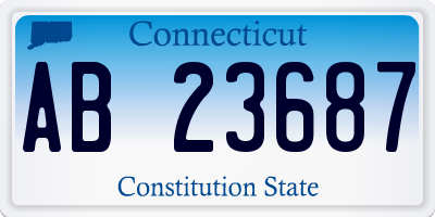 CT license plate AB23687