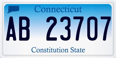 CT license plate AB23707