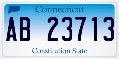 CT license plate AB23713
