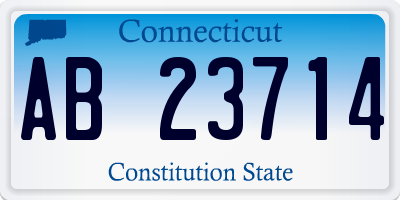 CT license plate AB23714