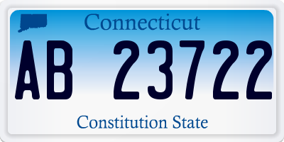 CT license plate AB23722
