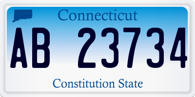 CT license plate AB23734