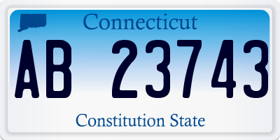 CT license plate AB23743