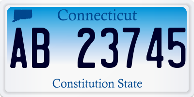 CT license plate AB23745