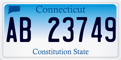 CT license plate AB23749