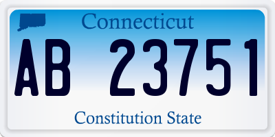 CT license plate AB23751