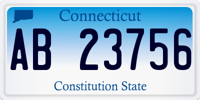 CT license plate AB23756