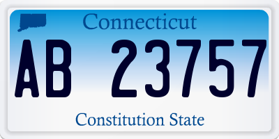 CT license plate AB23757