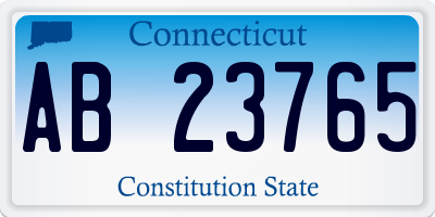 CT license plate AB23765