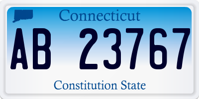 CT license plate AB23767