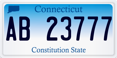 CT license plate AB23777