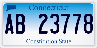 CT license plate AB23778