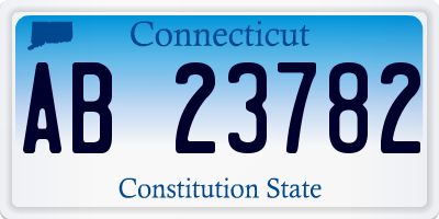 CT license plate AB23782