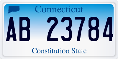 CT license plate AB23784