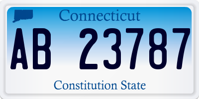 CT license plate AB23787